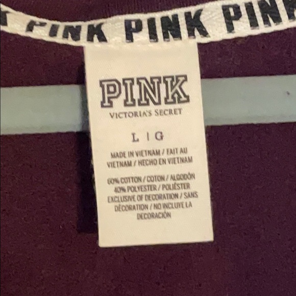 🎉💕VS PINK VARSITY HALF ZIP SWEATSHIRT SZ. L - Picture 3 of 6